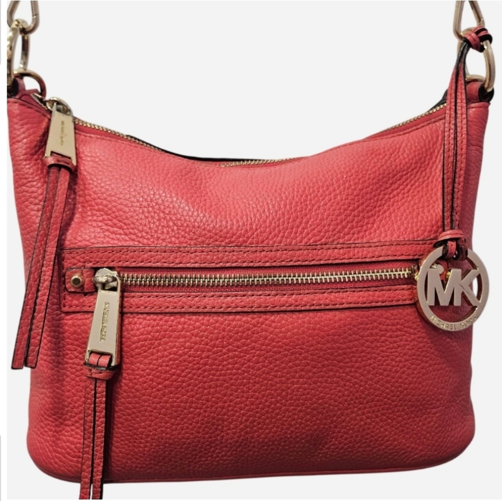 Michael Kors Coral Leather Crossbody Bag - GUC
